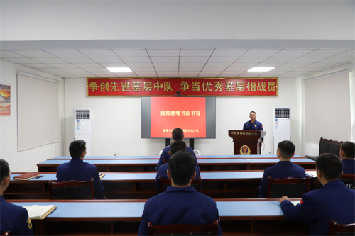 昌都支队江达中队积极开展练字学习活动